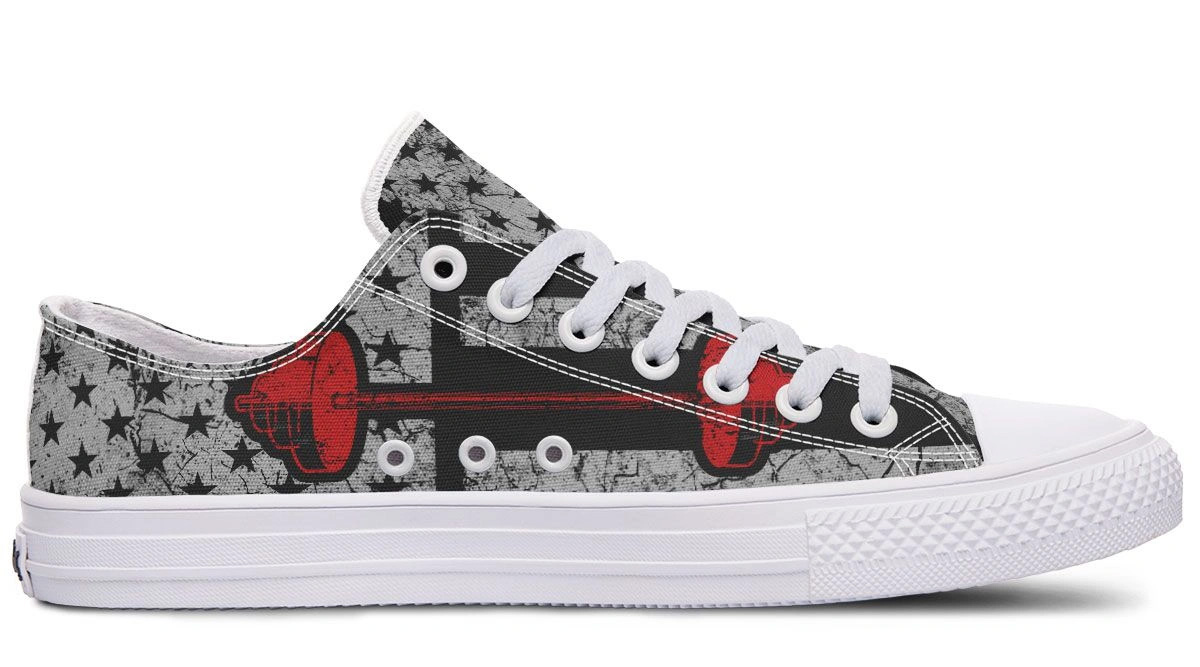Weightlifting Pattern White Lowtop Sneaker - Image 2