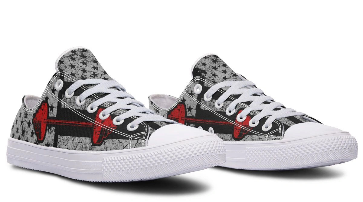Weightlifting Pattern White Lowtop Sneaker - Image 3