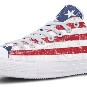 American Flag White Lowtop Sneaker