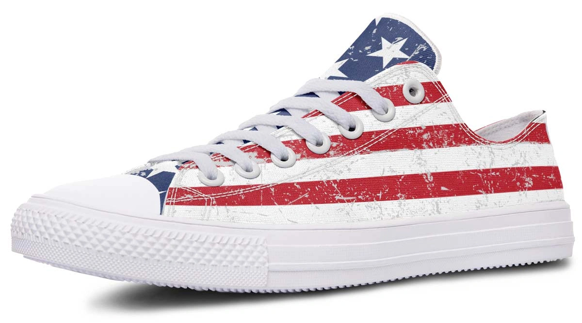 American Flag White Lowtop Sneaker