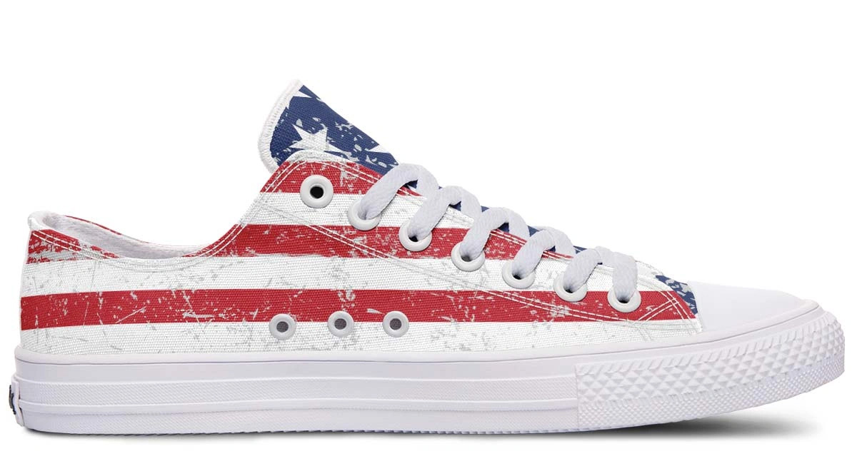 American Flag White Lowtop Sneaker - Image 2