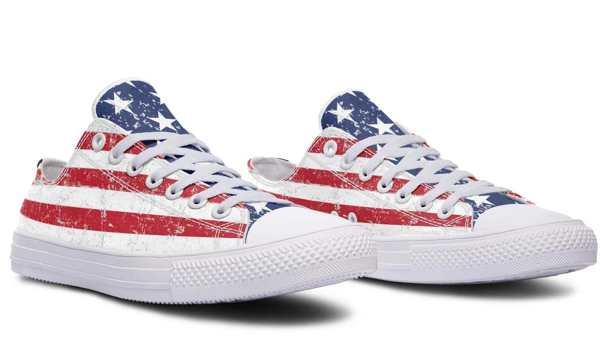 American Flag White Lowtop Sneaker - Image 3