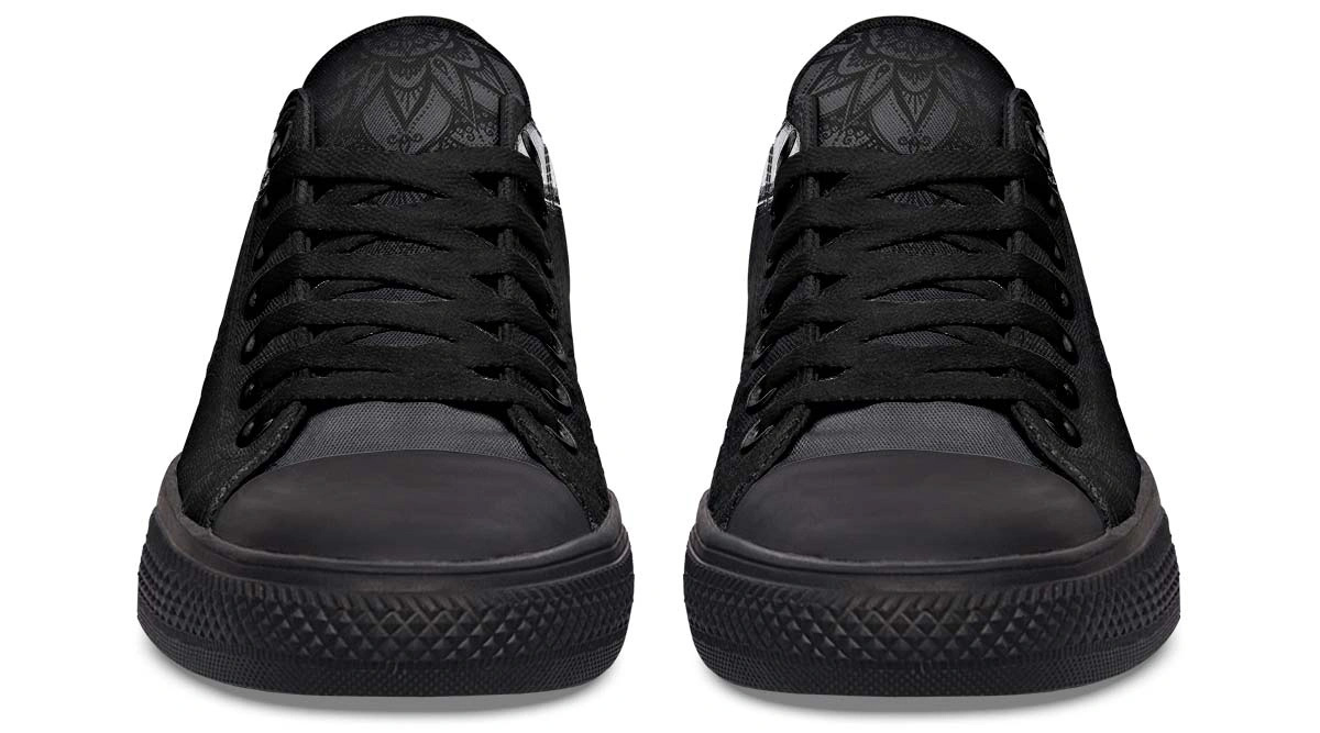 Skull with Rose Black Lowtop Sneaker - Image 4