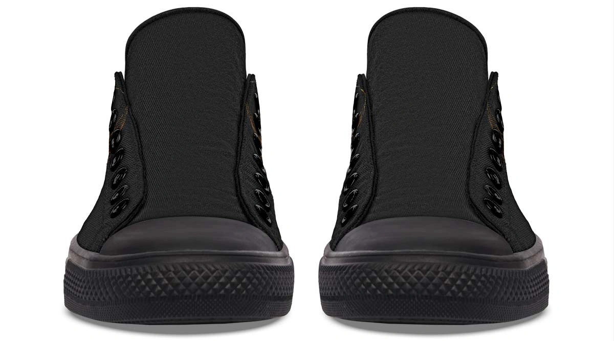 Gold Foil Skull Pattern (No Label Print) Black Lowtop Sneaker - Image 5