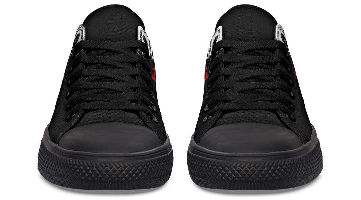 Rose In A Skull Black Lowtop Sneaker - Image 4