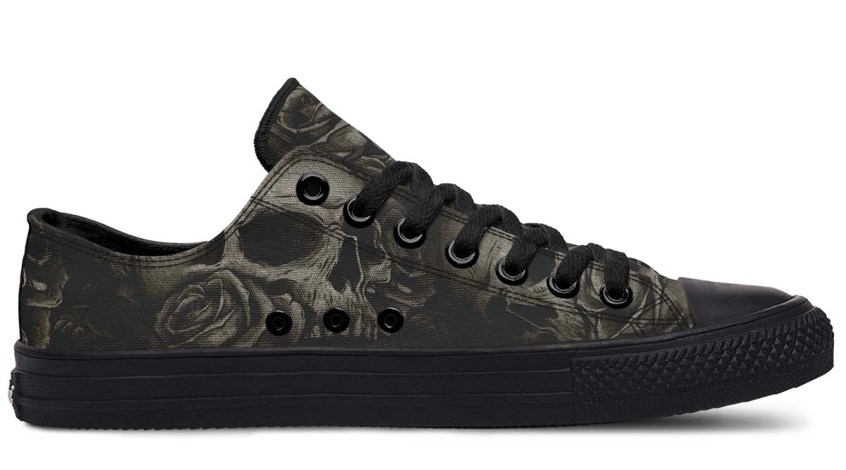 Dead Rose Pattern Black Lowtop Sneaker - Image 2