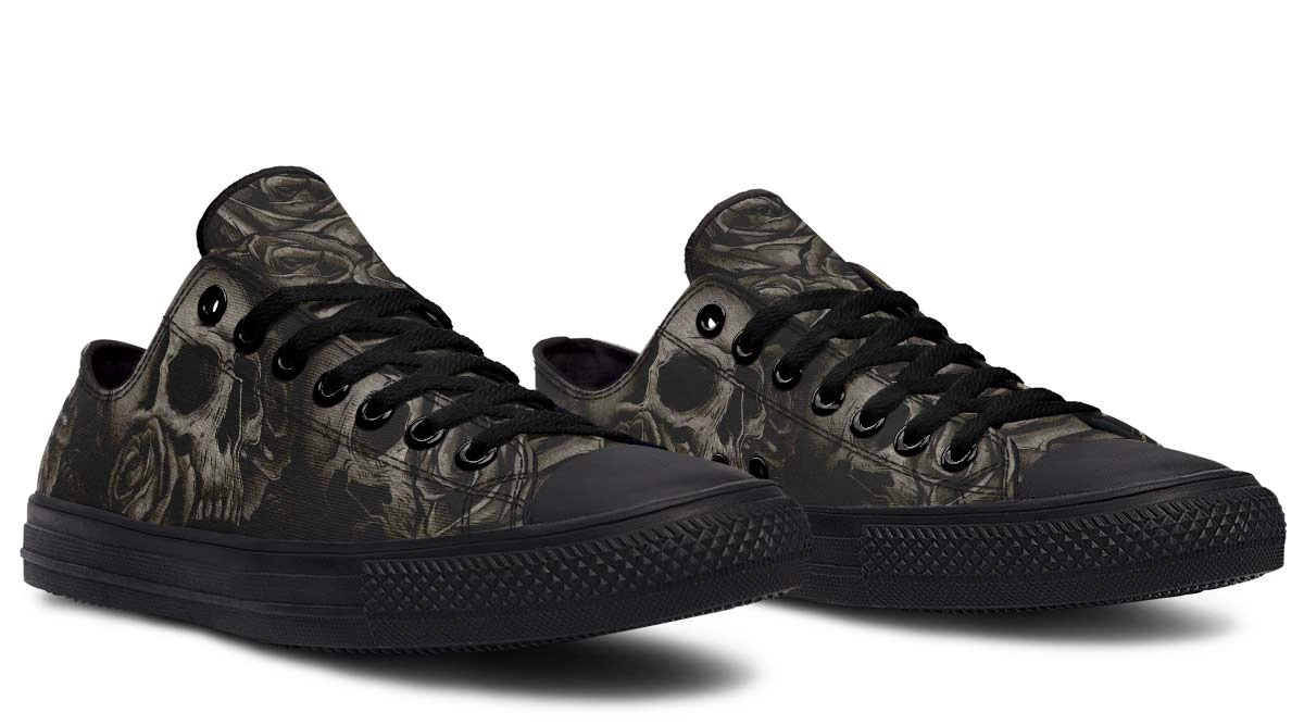 Dead Rose Pattern Black Lowtop Sneaker - Image 3