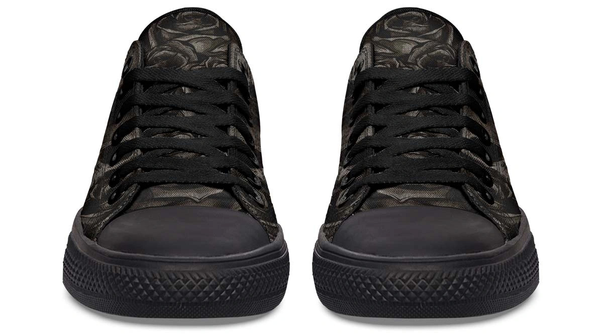 Dead Rose Pattern Black Lowtop Sneaker - Image 4