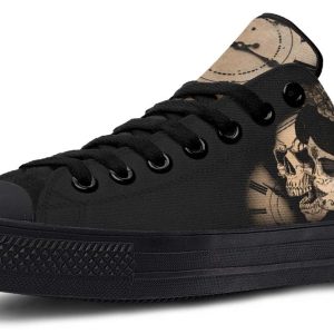 Time and Dead Tattoo Black Lowtop Sneaker