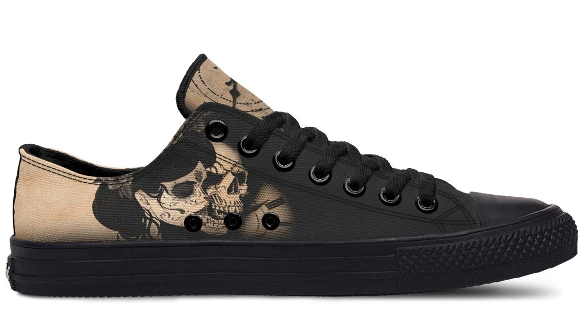Time and Dead Tattoo Black Lowtop Sneaker - Image 2