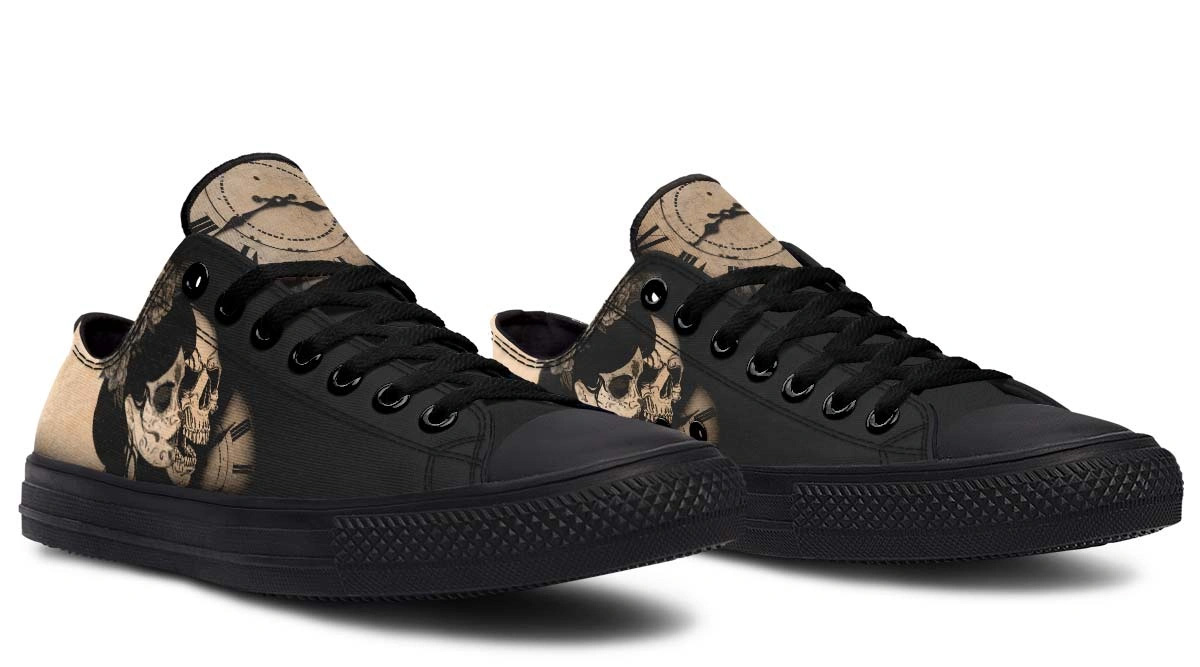 Time and Dead Tattoo Black Lowtop Sneaker - Image 3