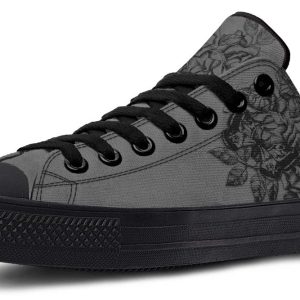 Moth and Rose Black Lowtop Sneaker
