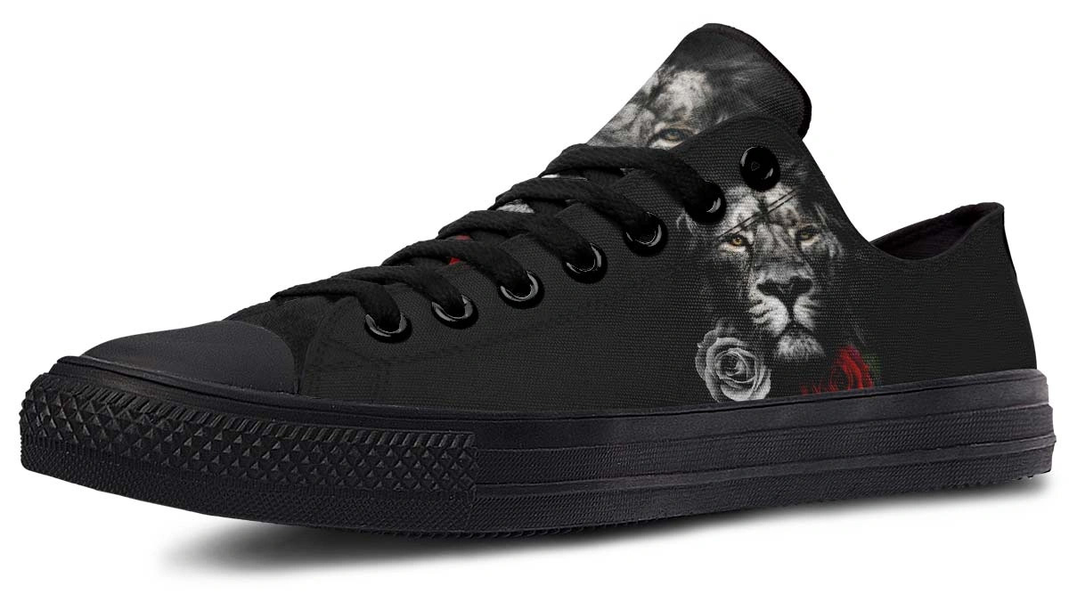 Lion and Rose Black Lowtop Sneaker