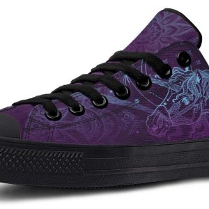 Unicorn Tattoo Black Lowtop Sneaker