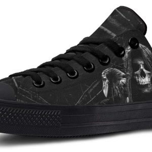 Death and Crow Black Lowtop Sneaker