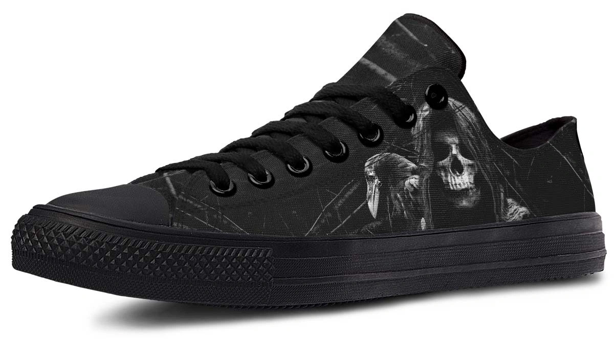 Death and Crow Black Lowtop Sneaker