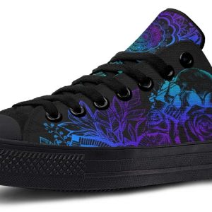 Skull Garden Black Lowtop Sneaker