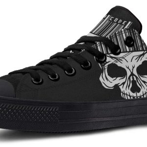 Skull Barcode Black Lowtop Sneaker
