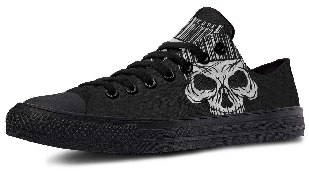 Skull Barcode Black Lowtop Sneaker