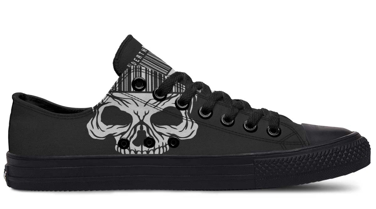 Skull Barcode Black Lowtop Sneaker - Image 2