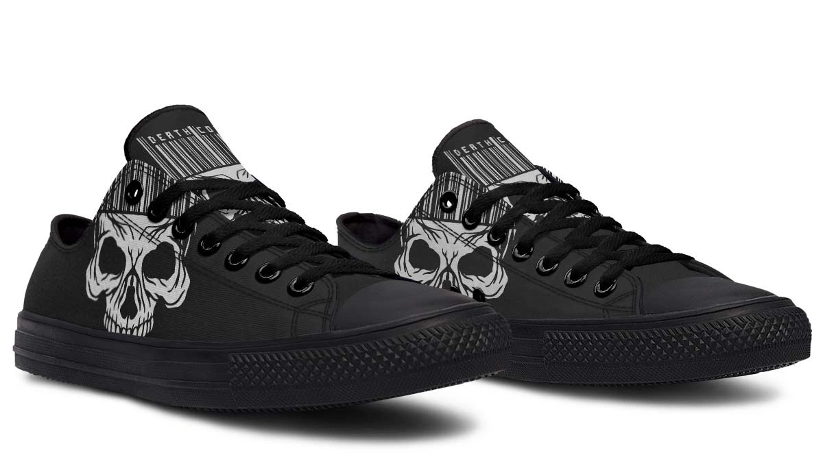 Skull Barcode Black Lowtop Sneaker - Image 3