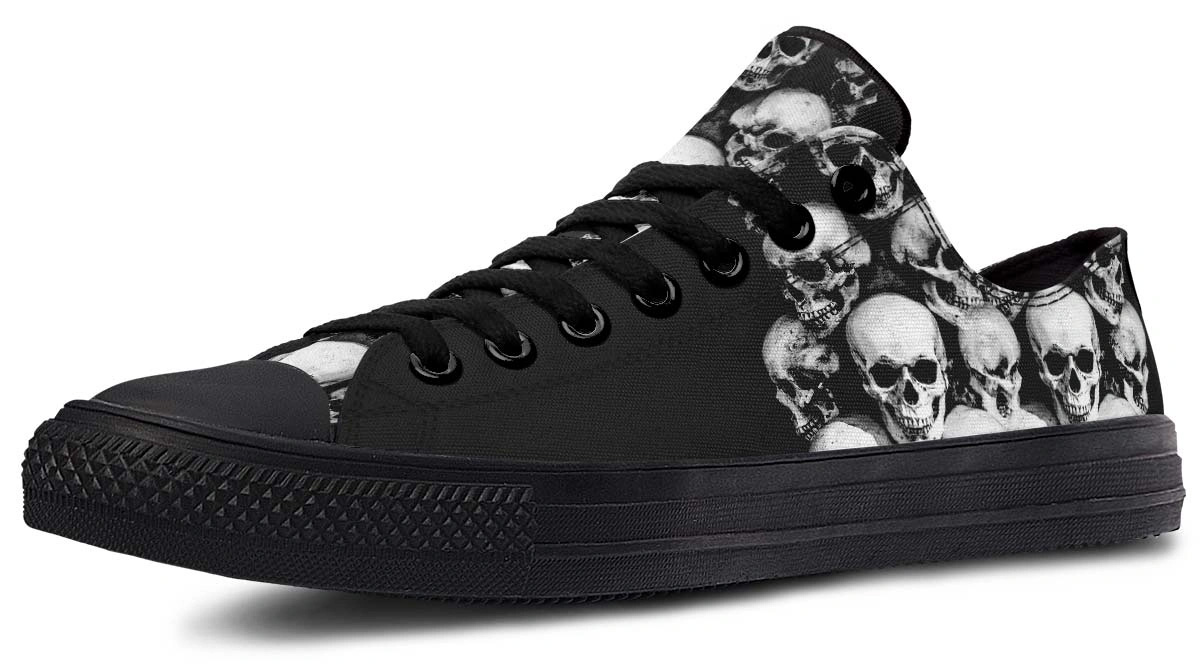 Full of Skull Pattern Black Lowtop Sneaker