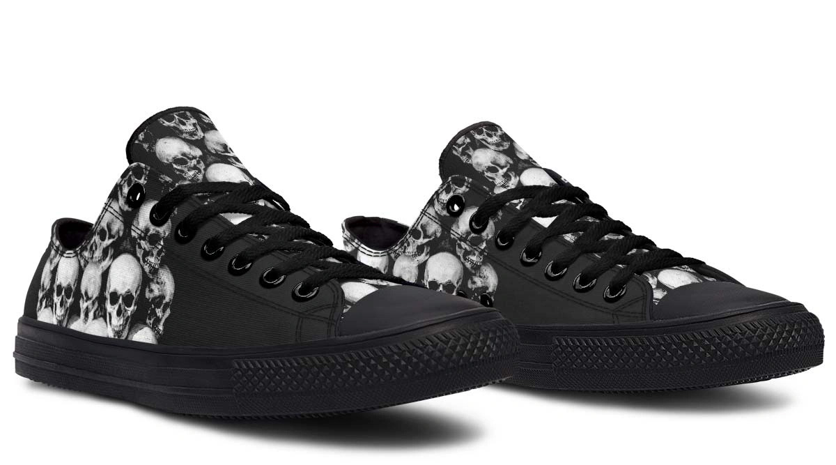 Full of Skull Pattern Black Lowtop Sneaker - Image 3