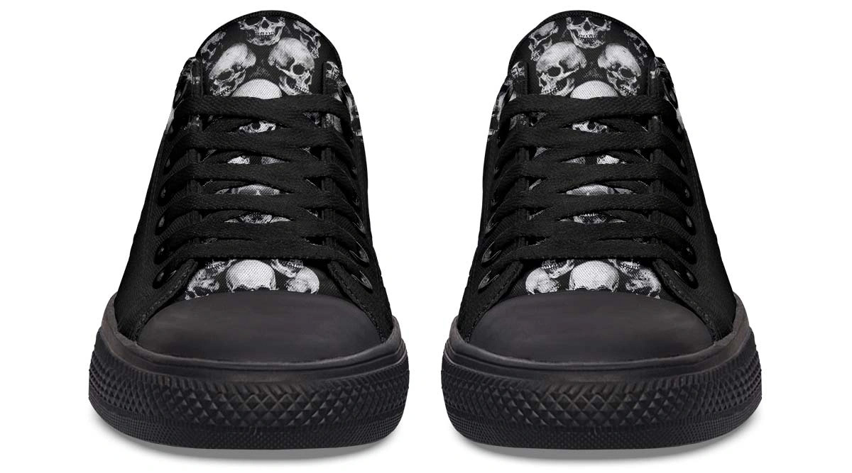 Full of Skull Pattern Black Lowtop Sneaker - Image 4