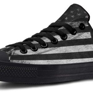 No Color American Flag Black Lowtop Sneaker
