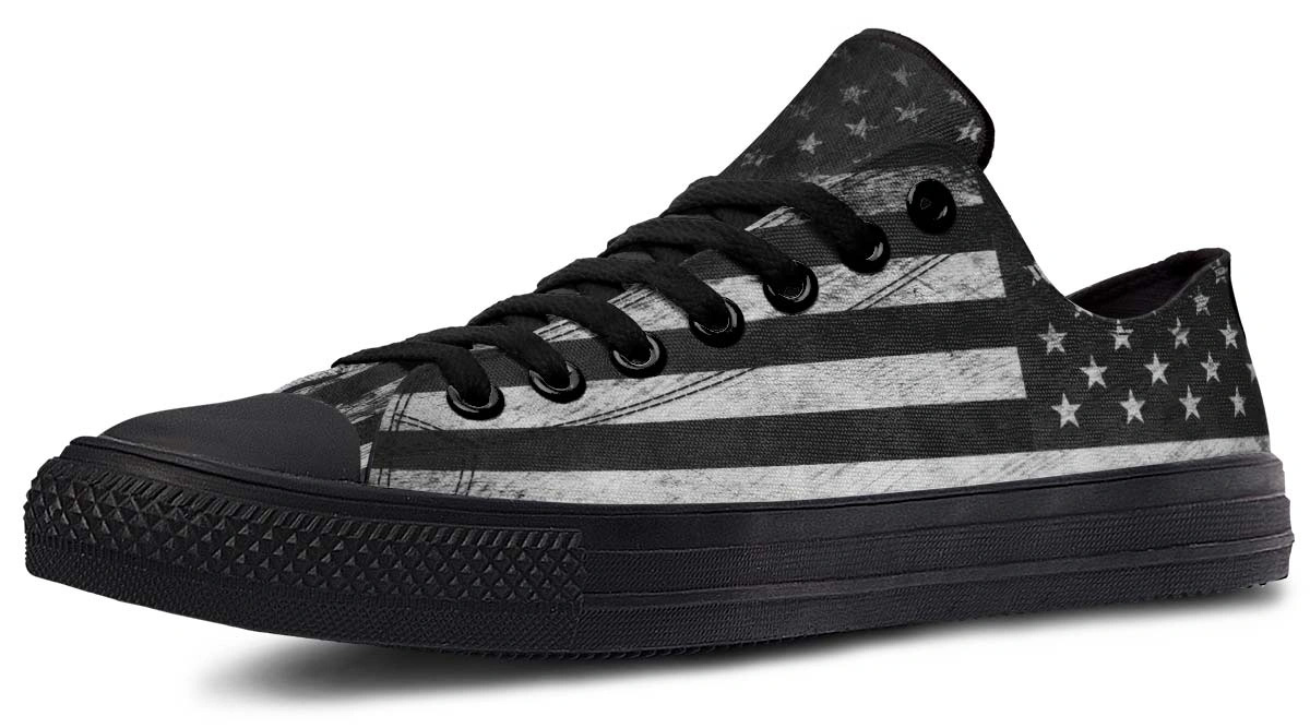 No Color American Flag Black Lowtop Sneaker