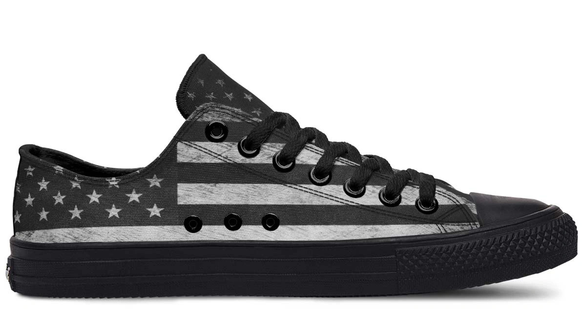No Color American Flag Black Lowtop Sneaker - Image 2